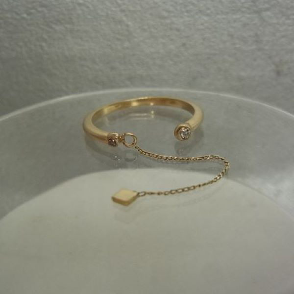 K18 ホワイト＆ブラウンダイヤリング