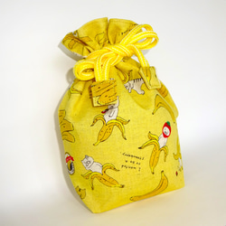 【2024新春福袋】黄色バナナ猫セット　ランチマット＆コップ袋　猫好きさんへのプレゼントに 11枚目の画像