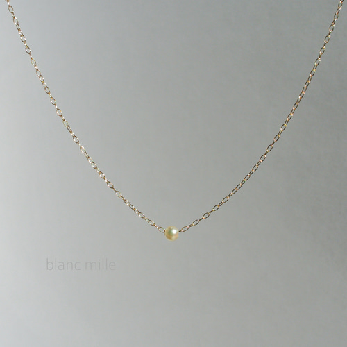 No.1955○*K18 アコヤケシパール シンプル一粒ネックレス○*18金