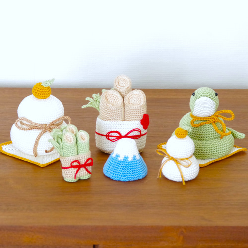yuj - süß line】お正月 あみぐるみの鏡餅 正月飾り 鏡餅 その他置物