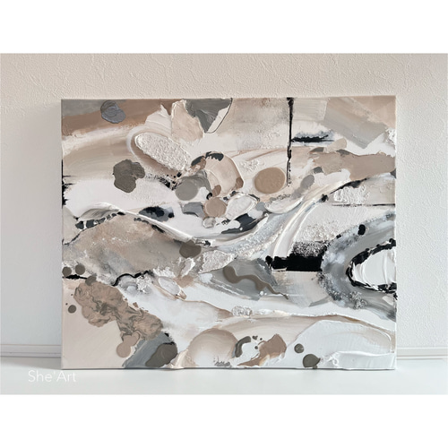 原画XL：65×53・modern・グレージュ /モダンアート・北欧 絵画