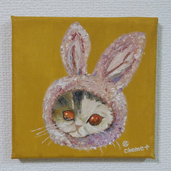 兎の油絵【廃線とウサギ】1点物の原画◆作者サイン入り c4a4a46f65d20103ecb74581ca31df
