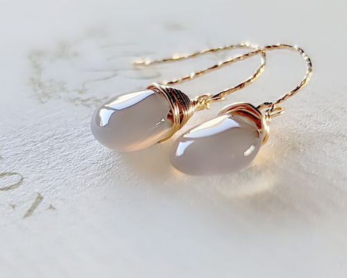 14kgfバイカラーイエローオニキスカービングピアス/イヤリング 14kgfバイカラーイエローオニキスカービングピアス/イヤリング