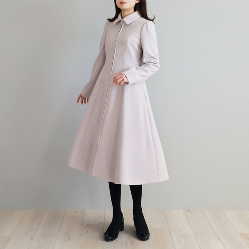 jolie mignonパネルライン襟付きジップアップコート