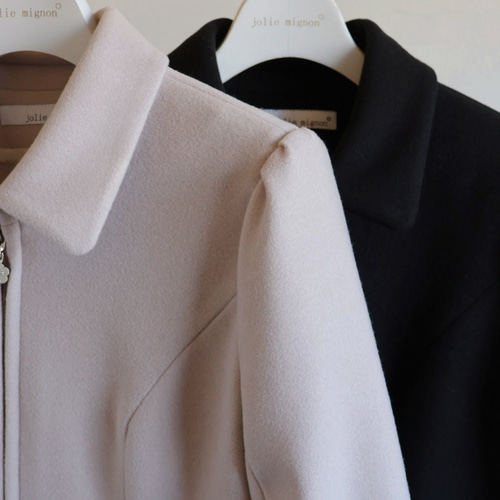 完売です！【美シルエット◎】パネルライン襟付きジップアップコート