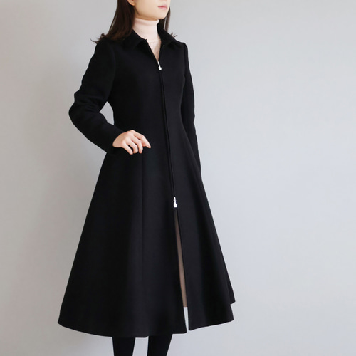 完売です！【美シルエット◎】パネルライン襟付きジップアップコート