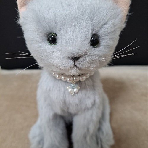 DOUSIN 童心 猫 レトロ ネコ ぬいぐるみ　ロシアンブルー hondastore_k9515