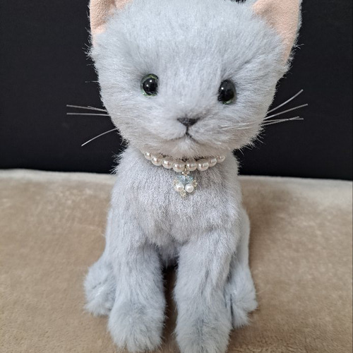 DOUSIN 童心 猫 レトロ ネコ ぬいぐるみ　ロシアンブルー 昭和レトロ DOUSIN 童心 ネコ ぬいぐるみ ロシアンブルー リアル