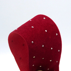 SVスタッズ ベルベットリボン Wine Red（ワインレッド）40mm×50cm 5枚目の画像