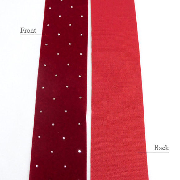 SVスタッズ ベルベットリボン Wine Red（ワインレッド）40mm×50cm 6枚目の画像