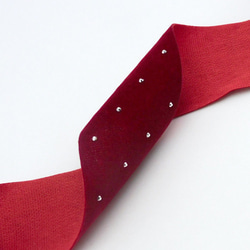 SVスタッズ ベルベットリボン Wine Red（ワインレッド）40mm×50cm 3枚目の画像