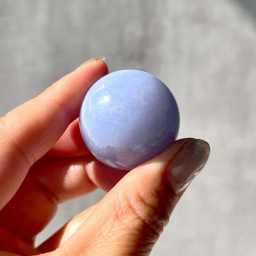 ブルーレースアゲート】スモールスフィア（φ30mm/38.5g）縞模様