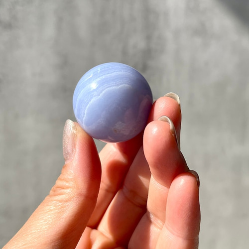ブルーレースアゲート】スモールスフィア（φ30mm/38.5g）縞模様 鉱物