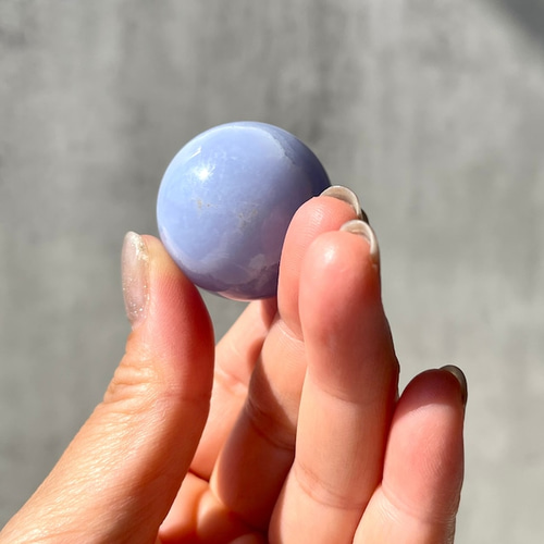 ブルーレースアゲート】スモールスフィア（φ30mm/38.5g）縞模様 鉱物