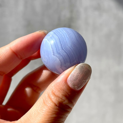 ブルーレースアゲート】スモールスフィア（φ30mm/38.5g）縞模様 鉱物
