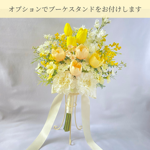 オーダーメイド】ローズとかすみ草のレトロクラッチブーケ（造花・結婚