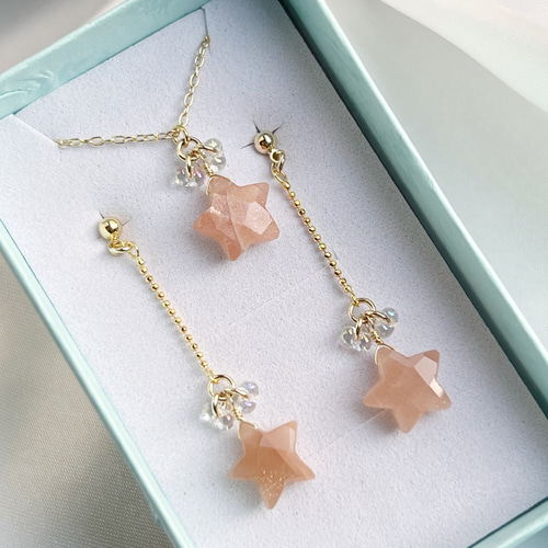 数量限定】クリスマスコフレ 星型天然石がキラリ✴︎ピーチムーン  
