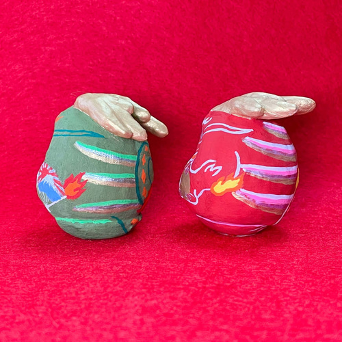 受注制作,再販9Creema限定】干支だるま 如意辰 2体セット｜アート