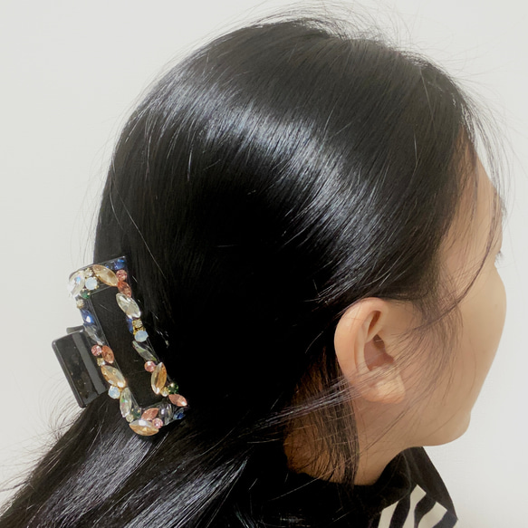 F413【ヘアクリップ/高品質】超おしゃれ/韓国風/上品/大人かわいい/ビーズ/キラキラ/ピカピカ 7枚目の画像