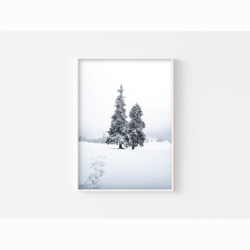 冬 景色 アートポスター】雪 木 風景写真 インテリア雑貨