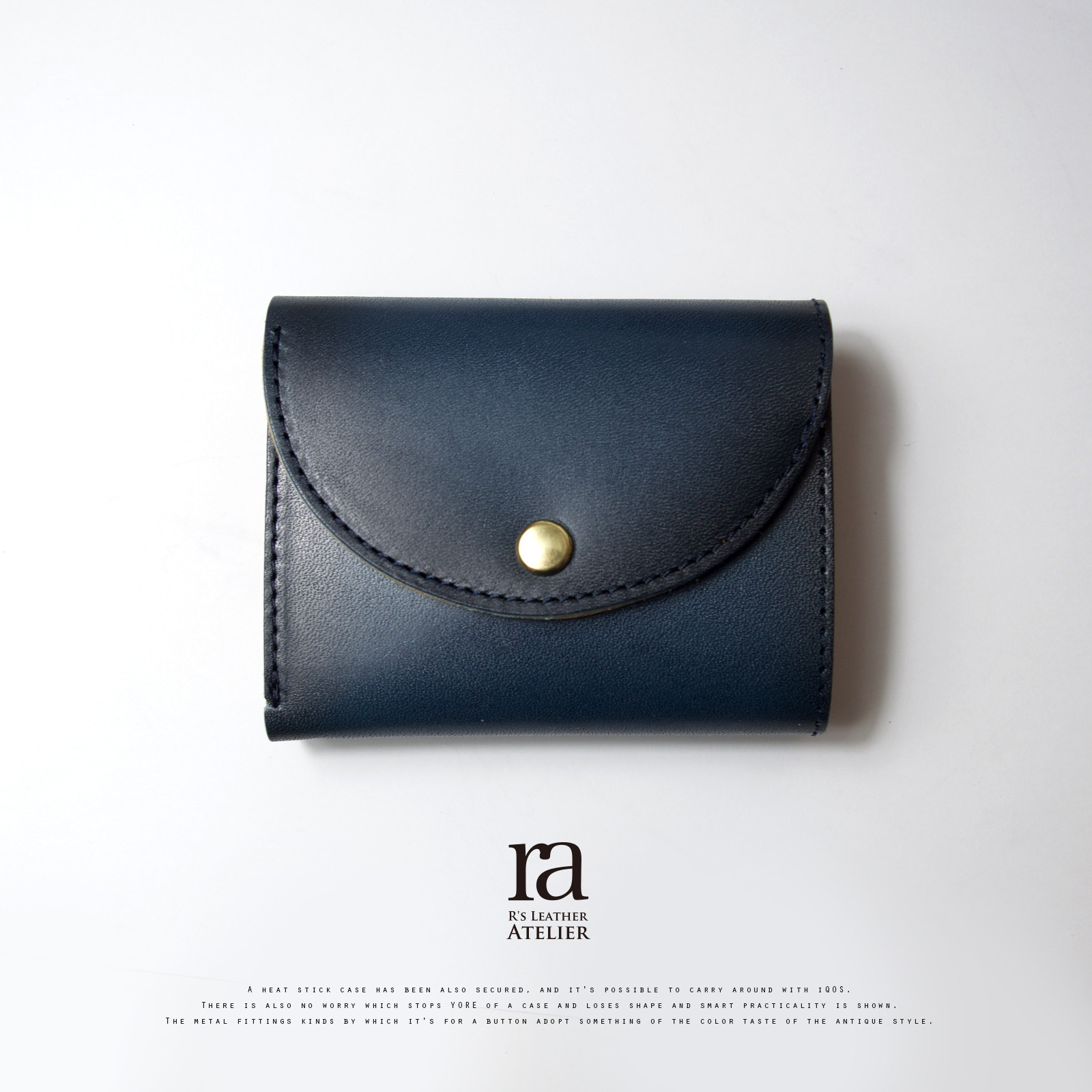 経年変化をより楽しむ♪ 上品グラデのミニ財布 ミッドナイトブルー / 栃木レザー 小さい財布 軽い 青 6,825円