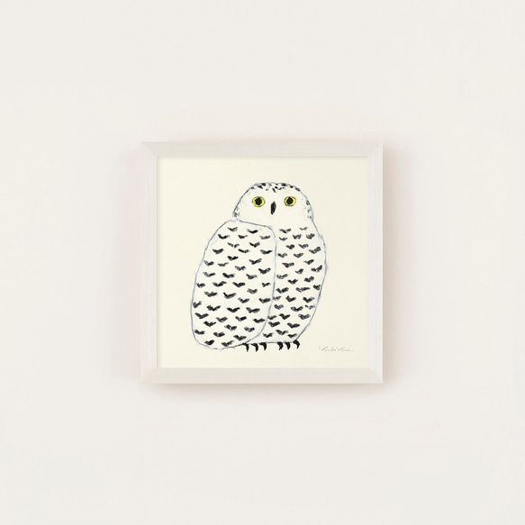 アートポスター 動物画 鳥 癒し 「アートポスター20 シロフクロウ」 20