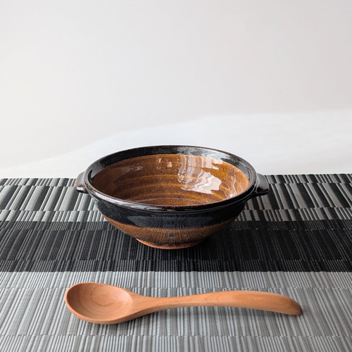 ブラウンのシチュースープボウル グラタンにも【手仕事 民藝 和 陶器