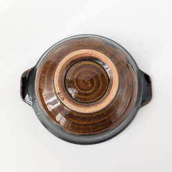 ブラウンのシチューグラタン皿　【手仕事　民藝　和　陶器】 5枚目の画像