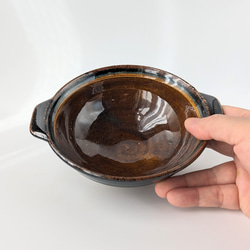 ブラウンのシチューグラタン皿　【手仕事　民藝　和　陶器】 3枚目の画像