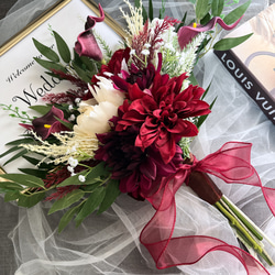 アーティフィシャルフラワーブーケ ウェディング 結婚式 和装 椿ブーケ