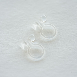 揺れるジルコンとかすみ草の丸い（ピアス・樹脂ピアス・ノンホール イヤリング） [ZG] 7枚目の画像