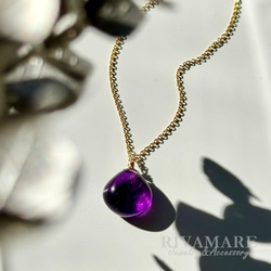 古典的な紫 超大粒アメジストネックレス 約13mm マロン『エレガンスパープルの誘惑』 1枚目の画像