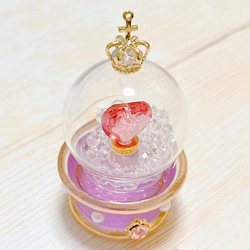 飴の魔法　ガラスドーム　メルティーピンク　レジン　樹脂　ガラスクリスタル　星　パール　推しカラー　プレゼント　モバイル 1枚目の画像