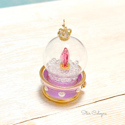 飴の魔法　ガラスドーム　メルティーピンク　レジン　樹脂　ガラスクリスタル　星　パール　推しカラー　プレゼント　モバイル 2枚目の画像