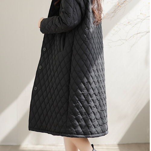 中綿ジャケット アウター ロングコート キルティング 50代 60代 70代