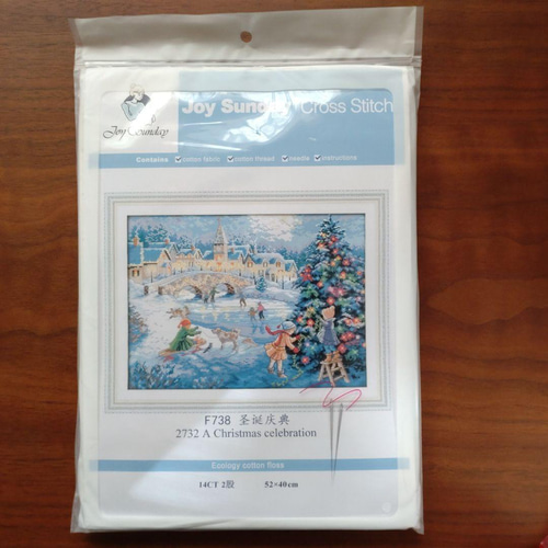 送料無料】☆クリスマスの風景① 14ct☆クロスステッチ刺繍キット