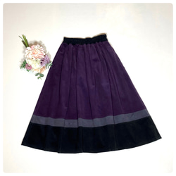 冬の新作♡紫とブラックとグレーのコーデュロイスカートbyAki［A-2328］ 3枚目の画像