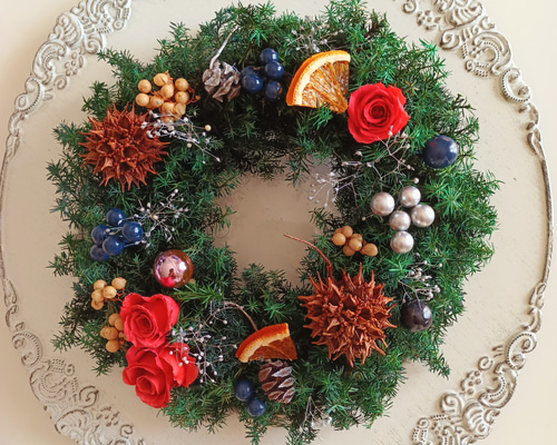 22cmクリスマスリース（プリザーブド） リース chloe misaki 通販