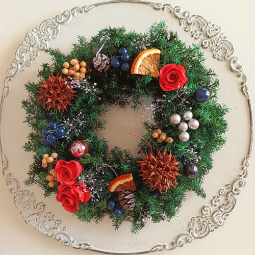 22cmクリスマスリース（プリザーブド） リース chloe misaki 通販