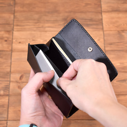 千円札のためのイタリアンレザー薄型長財布 中身にアクセスしやすい 3カラー【受注製作】 12枚目の画像