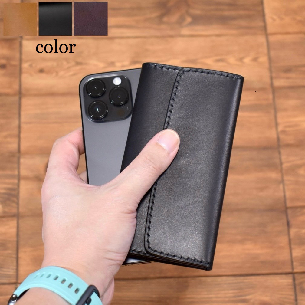 千円札のための薄型長財布 中身にアクセスしやすい イタリアンレザー 3カラー【受注製作】