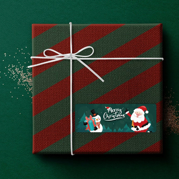 クリスマス クリスマスシール 30枚 メリークリスマス 梱包 包装 プレゼント 丸型 雪 サンタ サンタクロース 横長 3枚目の画像