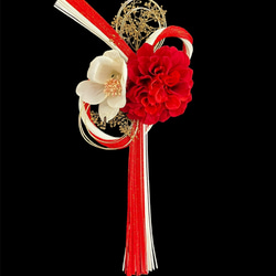 早割お正月2026 ・期間限定】 大王松と白菊の造花モダンしめ縄 しめ縄