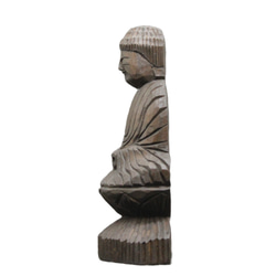 阿彌陀如來坐像 (15cm AN4723) 佛像圓空佛雕刻木雕 第4張的照片