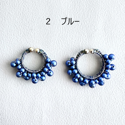 ビーズクロッシェ イヤーカフ （クリスタルパール） イヤーカフ KITTUN