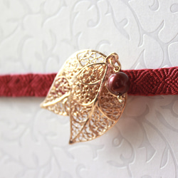 ●帯留/帯留め leaf red 10枚目の画像