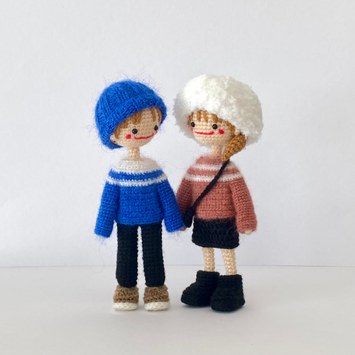 自立するあみぐるみ♪モヘアニットの男の子*ルイくん* あみぐるみ