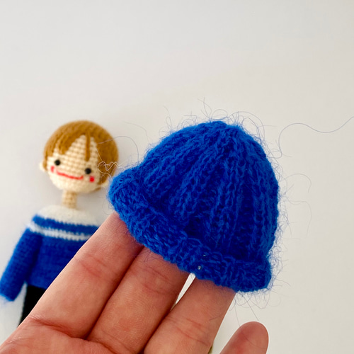 自立するあみぐるみ♪モヘアニットの男の子*ルイくん* あみぐるみ