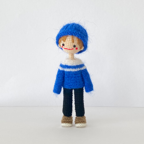 あみぐるみ 青い髪の男の子(sold out)の通販 by ひまわり's shop