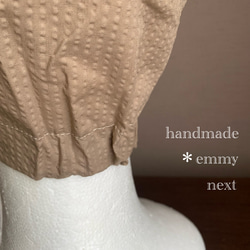 送料無料＊handmadeリップル帽子〈シンプルモカベージュ〉ケアキャップ　ケア帽子 4枚目の画像